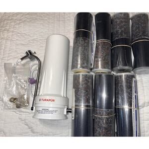 Turapur Countertop Water Filter System With 7 New Filters And 1 Used - Nice